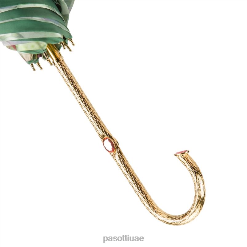 مظلة | 189 5d934-1 p5 - مظلة ورود خضراء ووردية، قماش مزدوج PASOTTI Z446V389